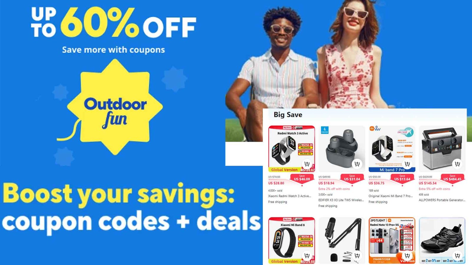 AliExpress promo code, AliExpress code, AliExpress coupon code, AliExpress discount code, Ali Express promo code, promocode AliExpress, AliExpress Outdoor Fun Sale, Ali promo code